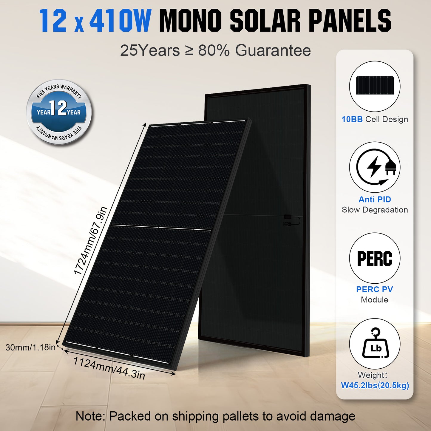 ECO-WORTHY Home Hybrid Solar Power System: 10KW GROWATT 120V/240V Output+ 20.48kWh Lithium Battery (4*48v 100Ah)+ 4920W Solar Panel (12*410W)