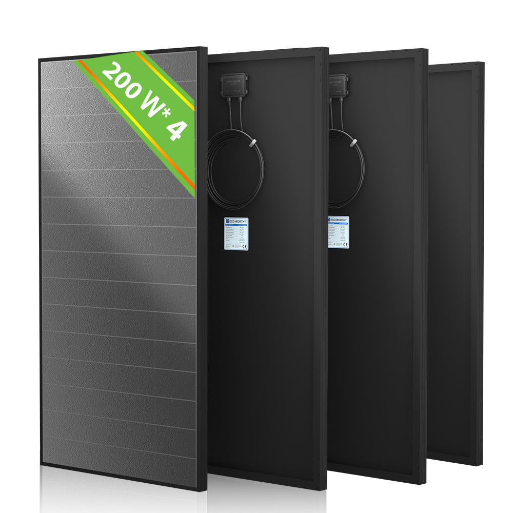 ECO-WORTHY 200 Watt Solar Panel,25.2% High-Efficiency Solar Cell,Without Metal line on The Front Max Output Power,IP68 Rate,for Home Roof Camp RV Boat